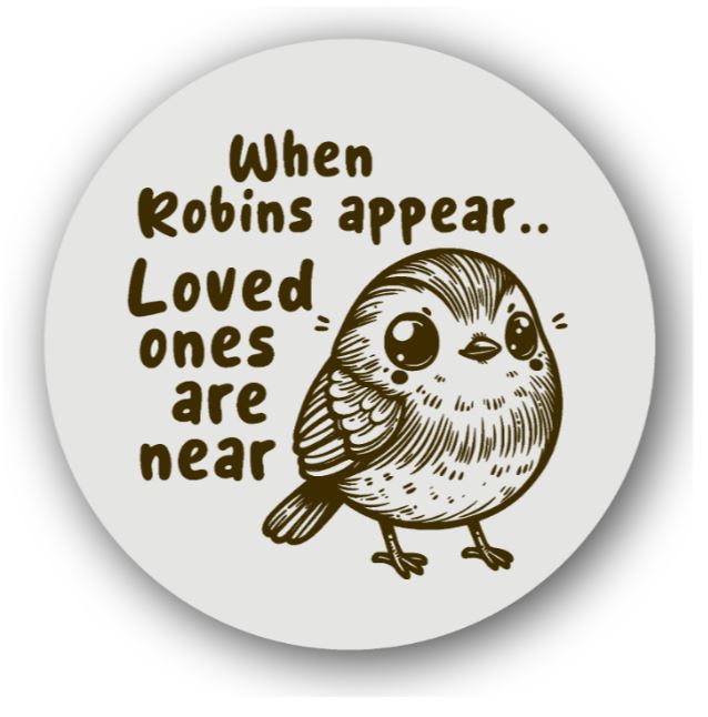When Robins Appear Loved Ones are Near - Fridge Magnet