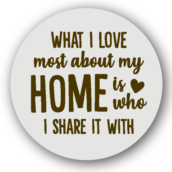 What I Love Most About My Home is Who I Share It With - Fridge Magnet